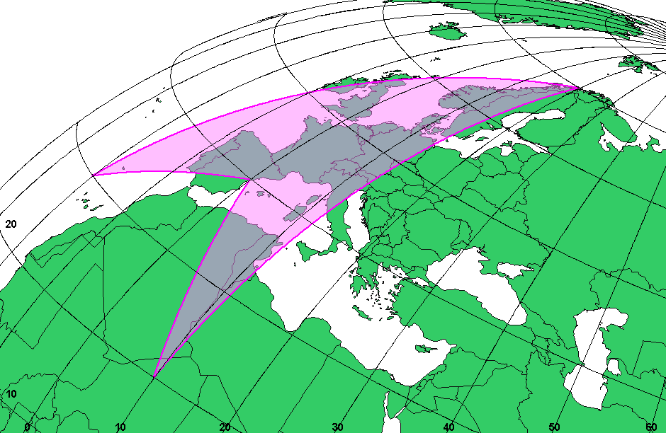 Figure 14 Four-point geodetic polygon reprojected into an orthogonal projection