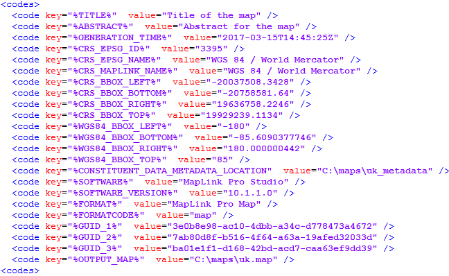 Values XML File