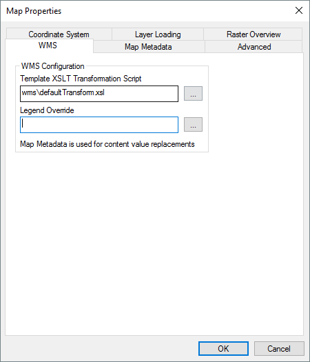 WMS Configuration Panel